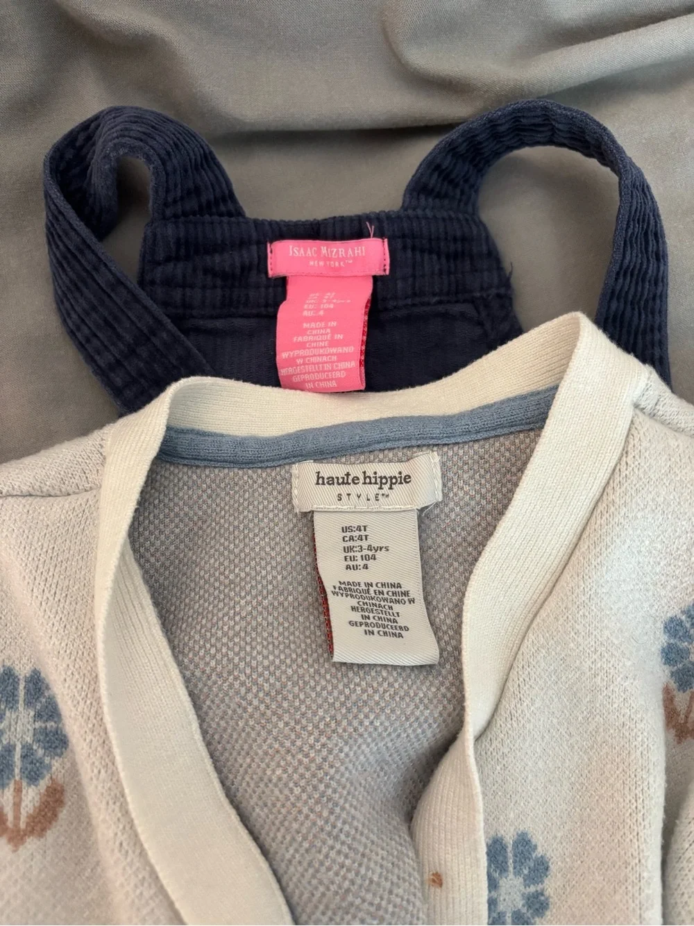 4T Bundle OshKosh B'gosh/Carters Pink Dress wNavy Dress & Floral Cardigan